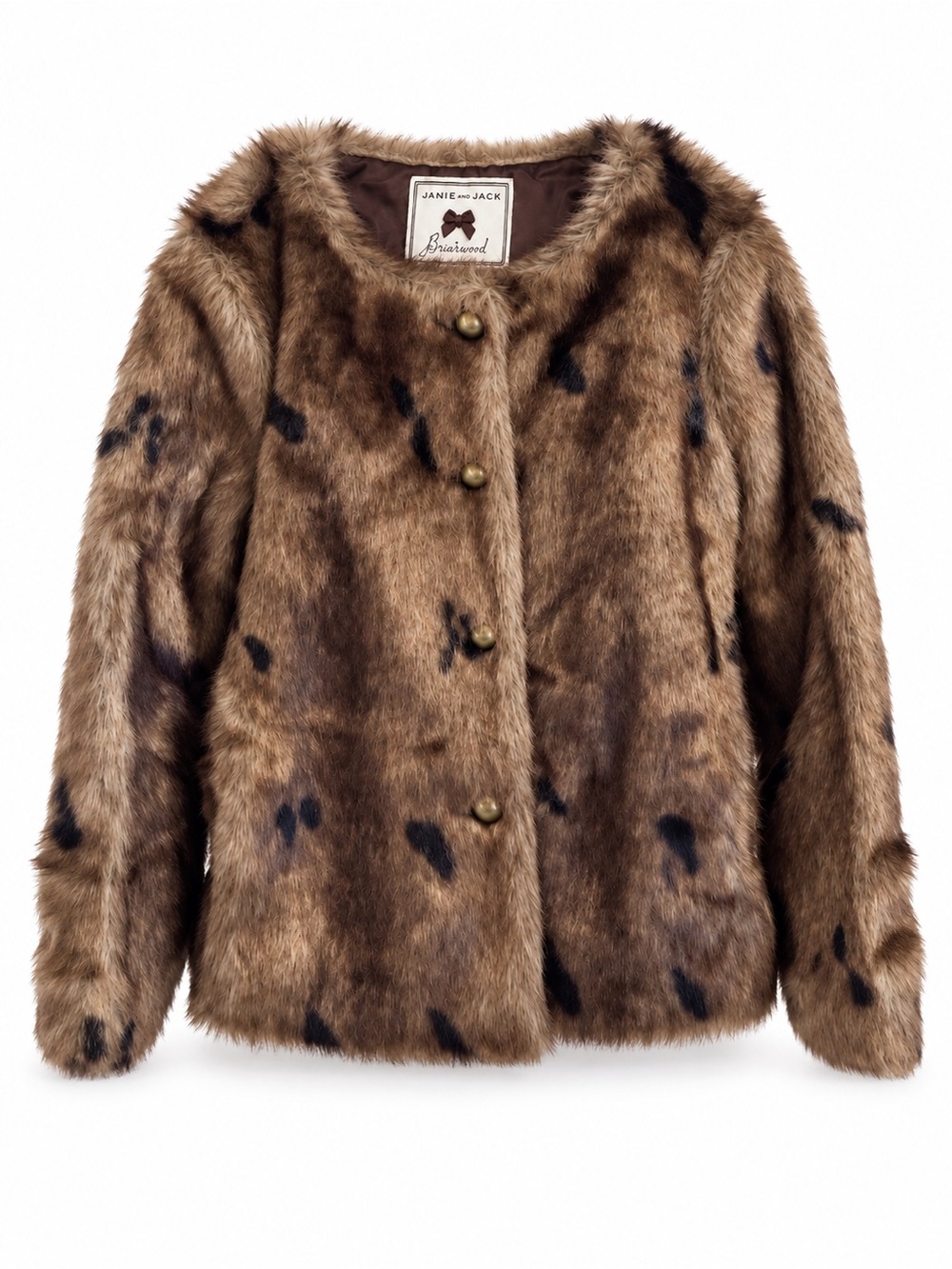 Janie and Jack Leopard Faux-Fur Brown Coat
